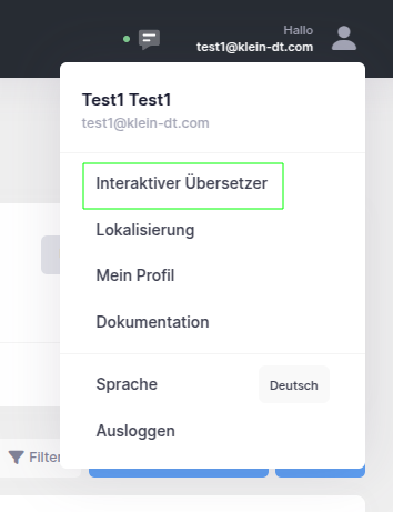 profile menu translator